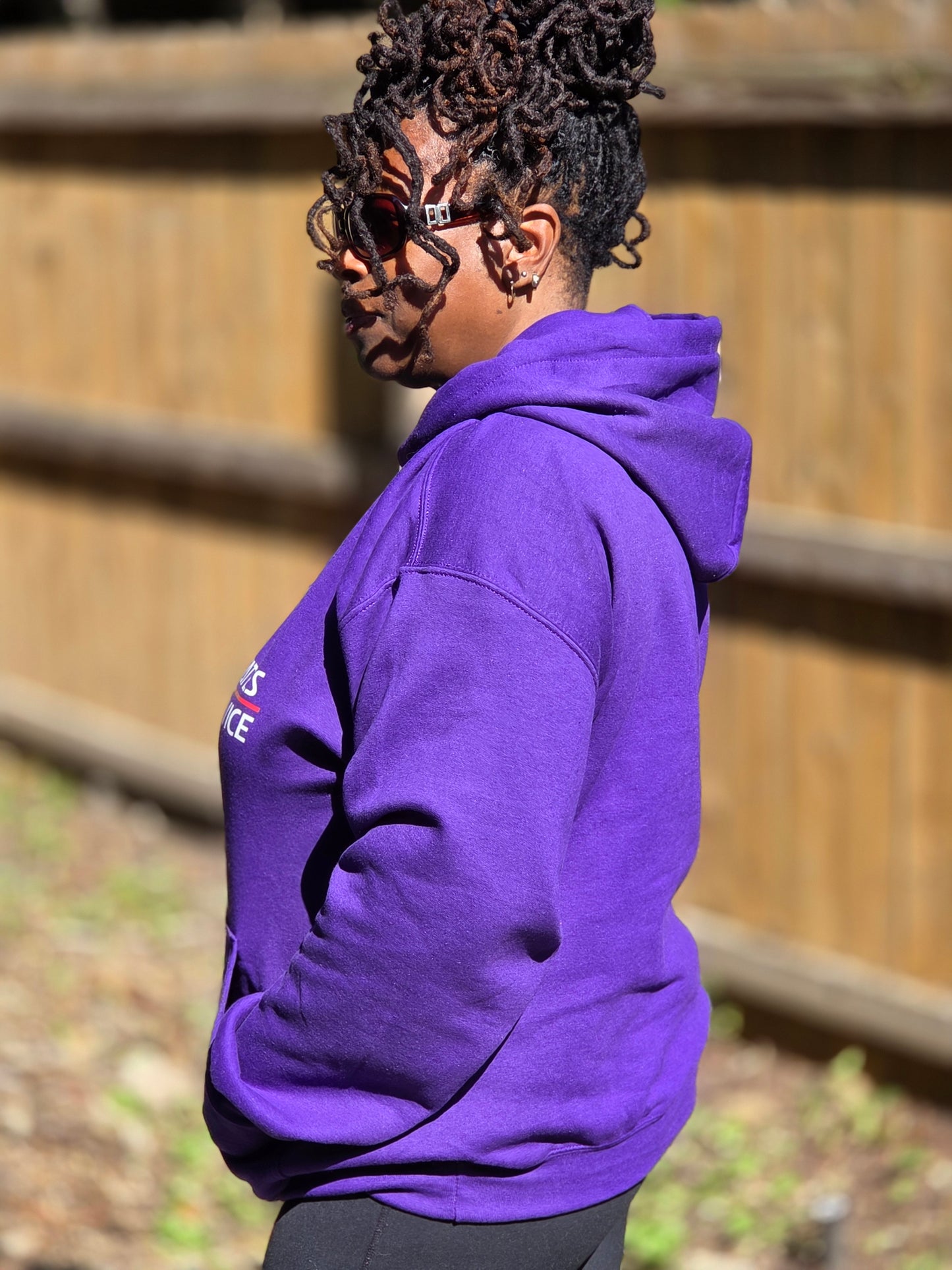 Purple pullover hoodie