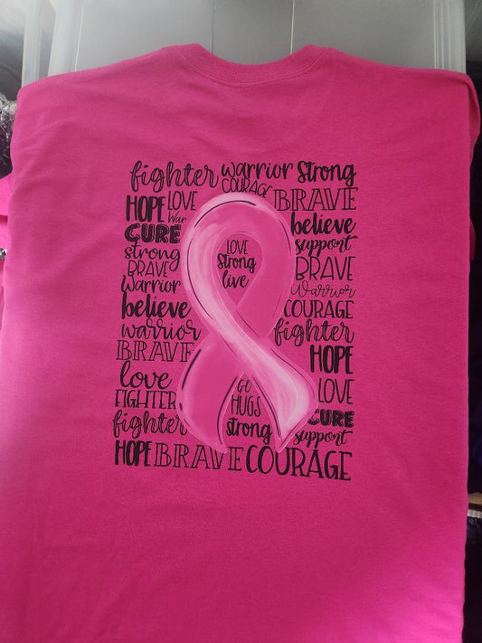 Cancer Awareness pink pullover hoodie