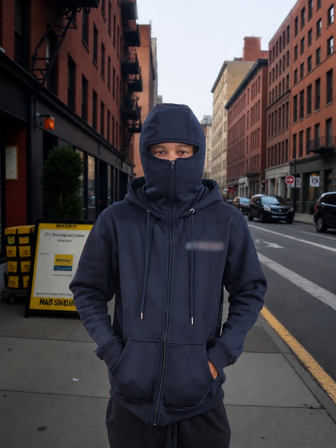 Masked zip up hoodie